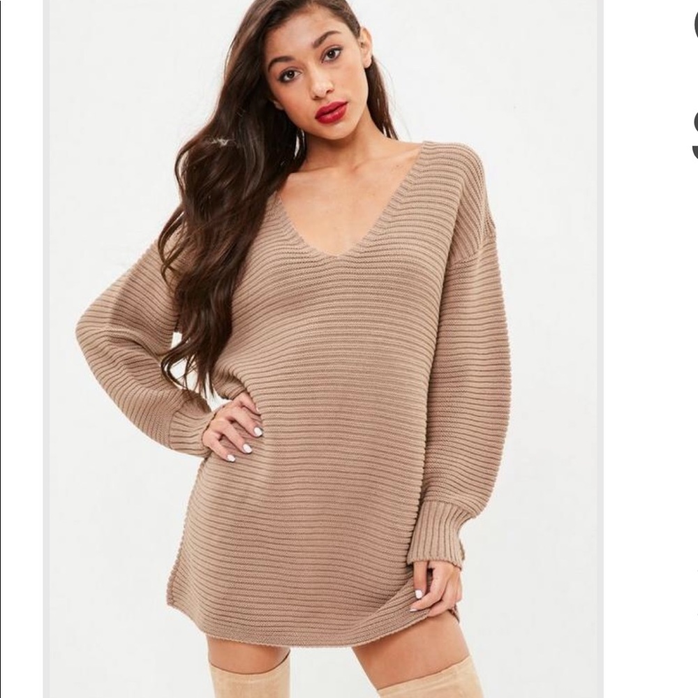 Camel/Brown Ribbed Sweater Dress Size 6